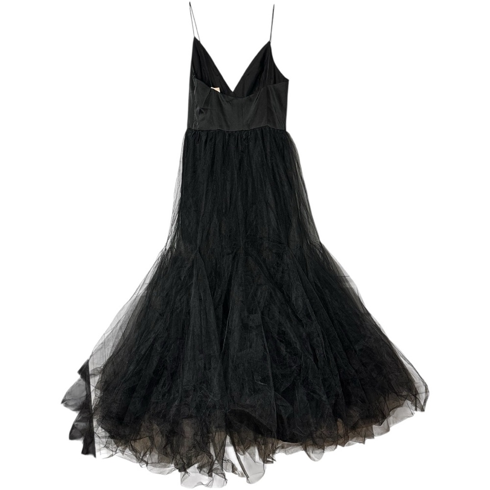 NWT Hutch Anthropologie Lucia V-Neck Tulle Maxi Black Dress Size 6 - Picture 7 of 15